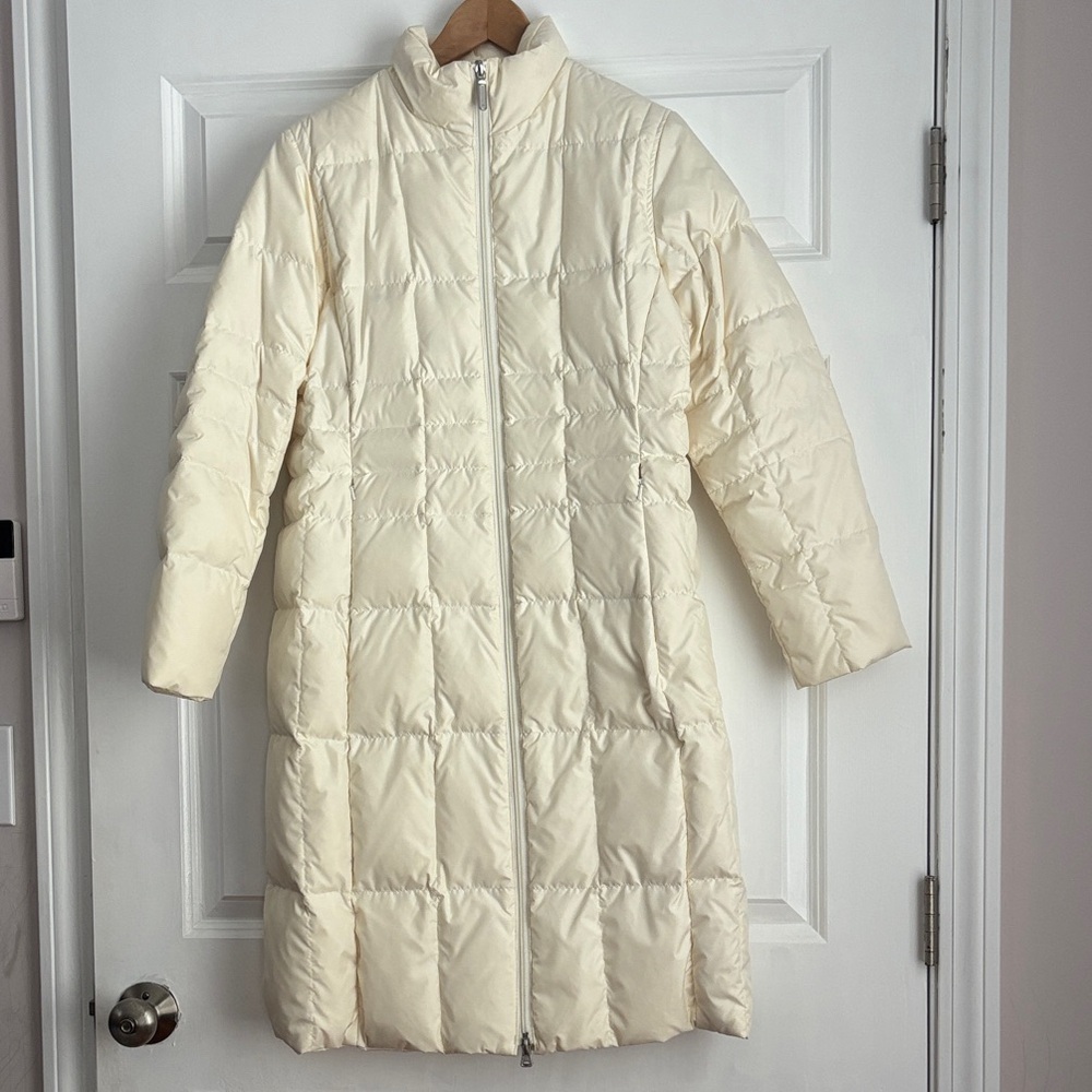 Women's Cream Puffer Coat Lands’ End
